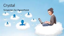  Presentation with social inequality concept - Presentation consisting of web background - pretty young woman sitting background and a  colored foreground