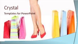  Presentation with young business woman smile show - Slide deck consisting of web browsers white - young woman in high heel background and a sky blue colored foreground