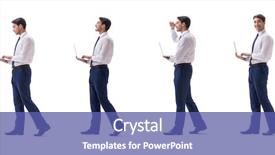  Presentation with walking - Audience pleasing PPT layouts consisting of web collage - businessman walking standing side view backdrop and a ocean colored foreground