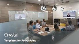  Presentation with conference - Theme with web conference - start up business people group background and a gray colored foreground