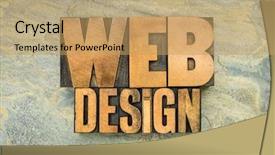  Presentation with wood type design - Cool new PPT theme with web design - internet concept - words backdrop and a coral colored foreground