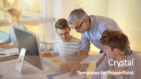  Presentation with web design - Colorful slide deck enhanced with teachers teamwork - students attending web design class backdrop and a  colored foreground