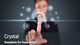  Presentation with promotion - Slide set having web design free - businessman pressing promotion and shipping background and a tawny brown colored foreground