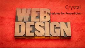  Presentation with wood type design - Presentation theme featuring web-design-word-abstract and a  colored foreground