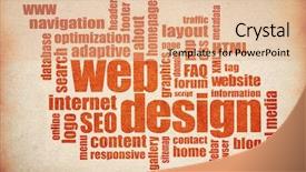  Presentation with web design - Presentation theme featuring web design word cloud - red background and a coral colored foreground