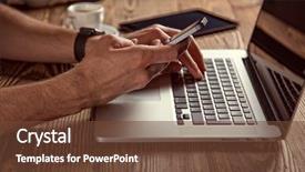  Presentation with smart home - Colorful presentation enhanced with web designer - young man working from home backdrop and a tawny brown colored foreground