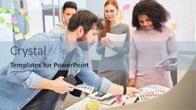  Presentation with web design - Slide set enhanced with web-designer-and-graphic-designer background and a light blue colored foreground