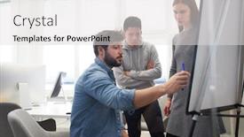  Presentation with team planning - Amazing PPT theme having web-designers-and-web-developers backdrop and a light gray colored foreground