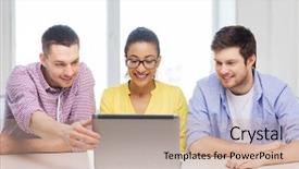  Presentation with technology education - PPT theme having web developer - education technology business startup background and a mint green colored foreground