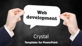  Presentation with development web - Presentation theme featuring web-development-written background and a dark gray colored foreground
