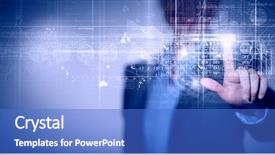  Presentation with virtual - PPT layouts with web digital - portrait of businesswoman touching virtual background and a  colored foreground