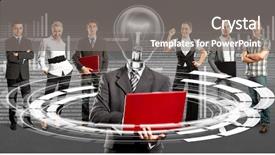  Presentation with problem solution idea concept 3d - Slide deck with web erp - idea cyber space concept lamp background and a gray colored foreground