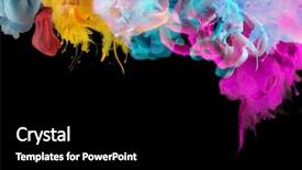  Presentation with ink blot - PPT layouts with fire label - acrylic colors in water ink background and a black colored foreground