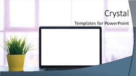  Presentation with flower office desk table - Audience pleasing slide deck consisting of computer frame - laptop on table in office backdrop and a white colored foreground