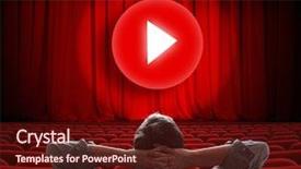  Presentation with red curtain - Slides having comedy show - online cinema screen with red background and a tawny brown colored foreground