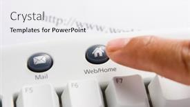  Presentation with web - Beautiful PPT theme featuring web-home-button-on-keyboard backdrop and a white colored foreground