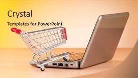  Presentation with internet of things iot concept - Beautiful slides featuring web marketing - internet online shopping concept backdrop and a  colored foreground