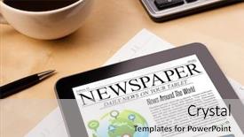  Presentation with sports table tennis two ping - PPT layouts enhanced with web newspaper - workplace with tablet pc showing background and a light gray colored foreground