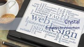  Presentation with web design - Amazing presentation design having web or website design concept - a word cloud on a digital tablet with a cup of coffee backdrop and a lemonade colored foreground