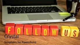  Presentation with baby follow up - Presentation enhanced with web page it consulting - follow us written background and a red colored foreground