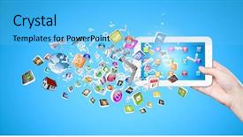  Presentation with smart - Audience pleasing PPT layouts consisting of web portal - close up of human hand backdrop and a light blue colored foreground