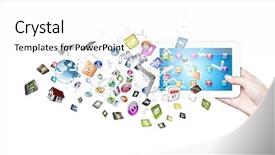  Presentation with web - Slide set with web portal - close up of human hand background and a white colored foreground