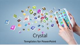  Presentation with human - Amazing slide set having web portal - close up of human hand backdrop and a light blue colored foreground