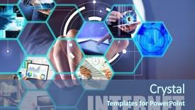  Presentation with technology - PPT theme with web portal - concept of modern technology people background and a ocean colored foreground