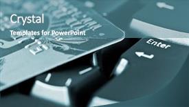  Presentation with credit card - Audience pleasing presentation theme consisting of web portal - keyboard and credit card concept backdrop and a  colored foreground