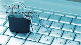  Presentation with web security - PPT layouts consisting of web security - concept shot of secured communication background and a light blue colored foreground
