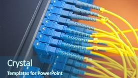  Presentation with digital communications - Audience pleasing presentation theme consisting of web security - network server room with fiber backdrop and a ocean colored foreground