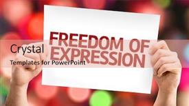  Presentation with freedom - Presentation theme with censure - freedom of expression card background and a coral colored foreground