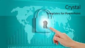 Presentation with information security - Presentation design enhanced with code switching - security of information background and a teal colored foreground