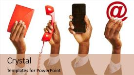  Presentation with customer service - Cool new PPT theme with web services - african hand showing means backdrop and a coral colored foreground