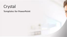  Presentation with web services - Theme with web services - businesswoman attending video conference background and a white colored foreground