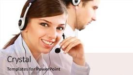  Presentation with smiling kids at summer camp - Audience pleasing slide set consisting of web services - businesswoman with headset smiling backdrop and a coral colored foreground