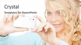  Presentation with transport and future technology concept - Slide deck consisting of web services - technology concept - smiling woman background and a sky blue colored foreground