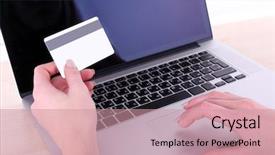  Presentation with internet of things iot concept - Cool new PPT layouts with web shop - concept for internet shopping hands backdrop and a coral colored foreground