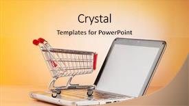  Presentation with online shopping - PPT theme featuring web shop - internet online shopping concept background and a lemonade colored foreground