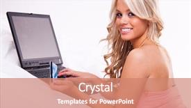  Presentation with web - Audience pleasing PPT layouts consisting of web shop - online shopping - young smiling backdrop and a coral colored foreground