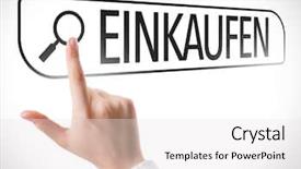  Presentation with search - Audience pleasing slide deck consisting of web shop - shopping in german written backdrop and a white colored foreground