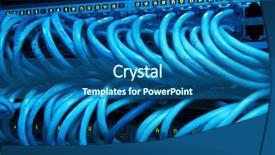  Presentation with lamps - PPT layouts enhanced with web tech - supercomputer with cables and lamps background and a ocean colored foreground