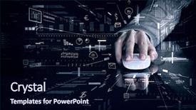  Presentation with cartoon mickey mouse - Presentation design enhanced with web technology - businessman using mouse background and a navy blue colored foreground