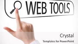  Presentation with search - Amazing PPT layouts having web tools written in search backdrop and a white colored foreground