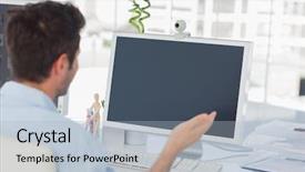  Presentation with chat - PPT theme having webcam - designer having a video chat background and a light blue colored foreground