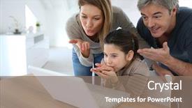  Presentation with kids moslem - Slide set consisting of webcamera - parents with kids making background and a coral colored foreground