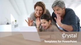  Presentation with parents - Cool new theme with webcamera - parents with kids making backdrop and a coral colored foreground