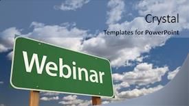  Presentation with road - Presentation theme featuring webinare - webinar green road sign background and a teal colored foreground