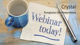  Presentation with cup coffee - Cool new PPT theme with networking event - webinar today reminder - handwriting backdrop and a soft green colored foreground