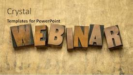  Presentation with internet communication - Presentation theme consisting of webinar-word-abstract-in-vintage background and a yellow colored foreground